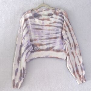 Aeropostale Women's Tie Dye‎ Pastel Oversized Cropped Pullover Size L